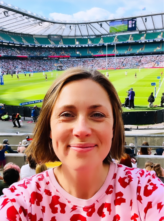 Louise at Twickenham stadium